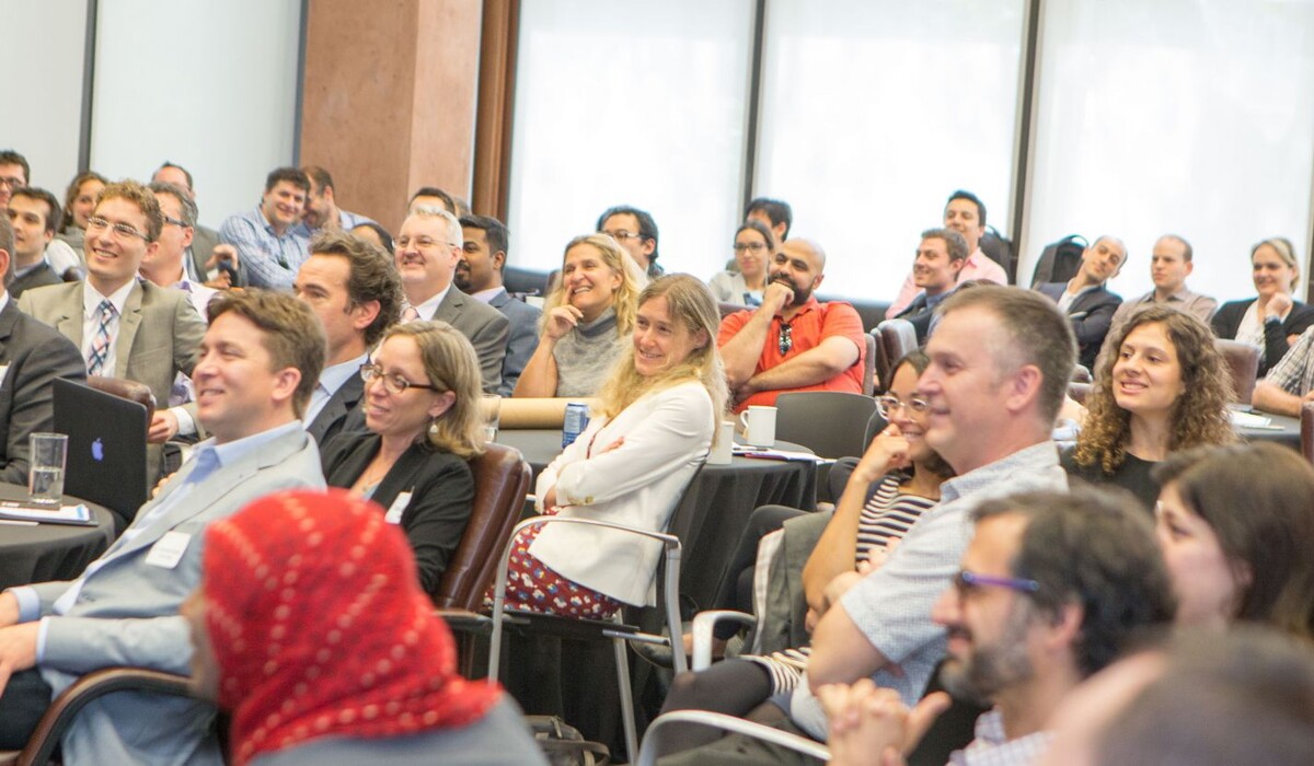 people listening to a presentation